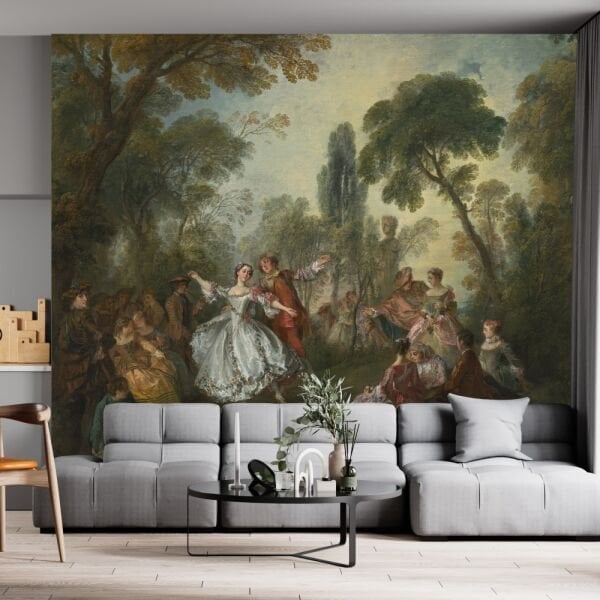 İngiliz Kadınları Ormanda Eğlenip Dans Ederken Duvar Kağıdı