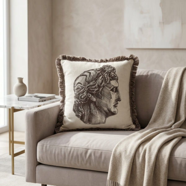 David Büst Desen Saçaklı Fermuarlı Yastık