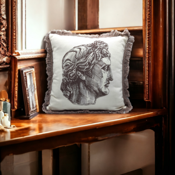 David Büst Desen Saçaklı Fermuarlı Yastık