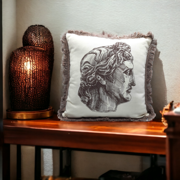 David Büst Desen Saçaklı Fermuarlı Yastık