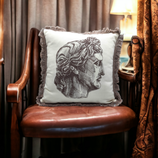 David Büst Desen Saçaklı Fermuarlı Yastık