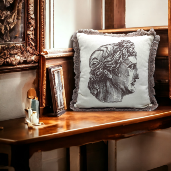 David Büst Desen Saçaklı Fermuarlı Yastık