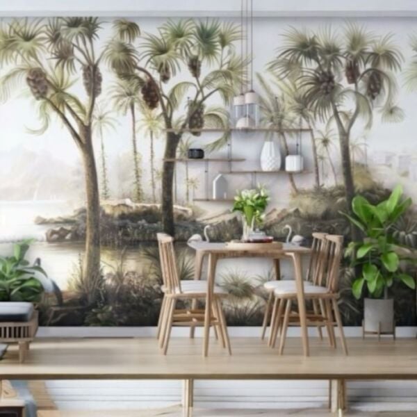 Göl Ağaçlar Şato Orman Duvar Kağıdı