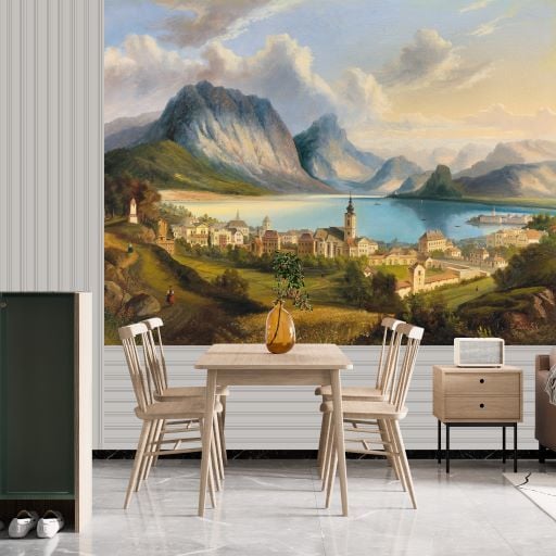 Göl Kenarında İngiliz Köyü Duvar Kağıdı