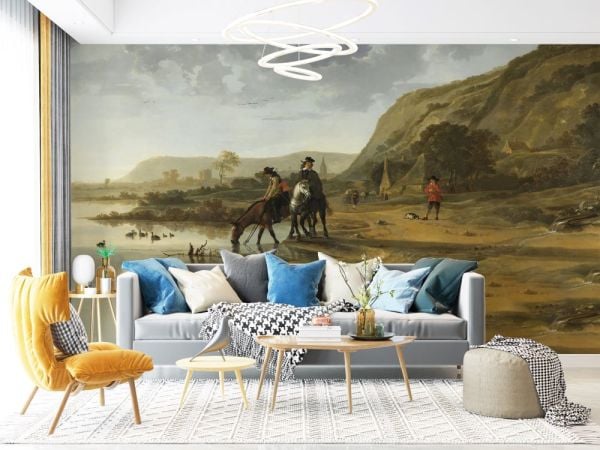 İngiliz Atları Dinlenirken Dağın Kenarında Duvar Kağıdı