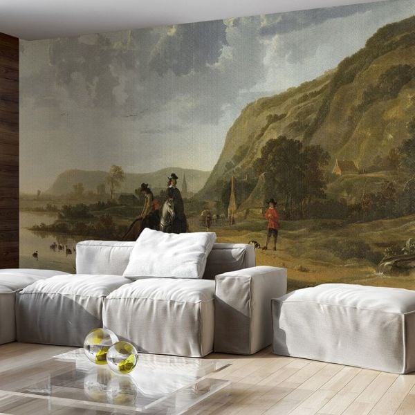 İngiliz Atları Dinlenirken Dağın Kenarında Duvar Kağıdı