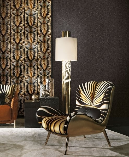 Roberto Cavalli 8 Nolu Koleksiyon Desenli Siyah Gold