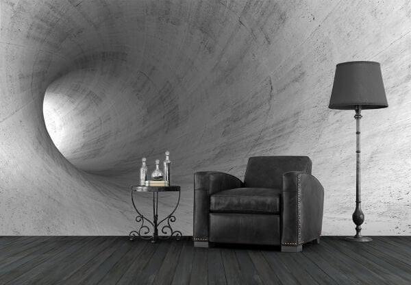 Beton Girdap Desen Boyutlu Duvar Kağıdı