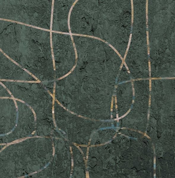 Yeşil Eskitme Zeminde Soyut Çizimler Duvar Kağıdı