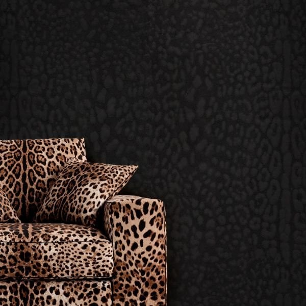 Dolce Gabbana Siyah Leopar Desen Duvar Kağıdı