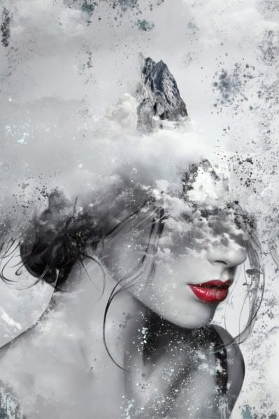 Uva Düşüncelerinde Bulutlar Kadın Pano Kağıt