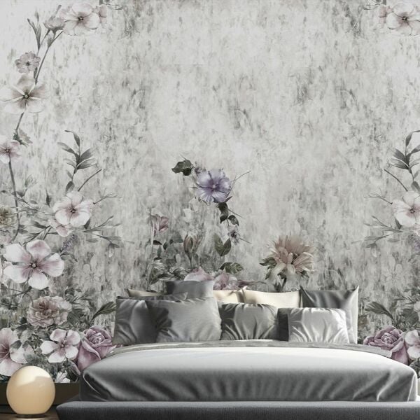 Soft Zeminde Sarmaşık Çiçekler Duvar Kağıdı