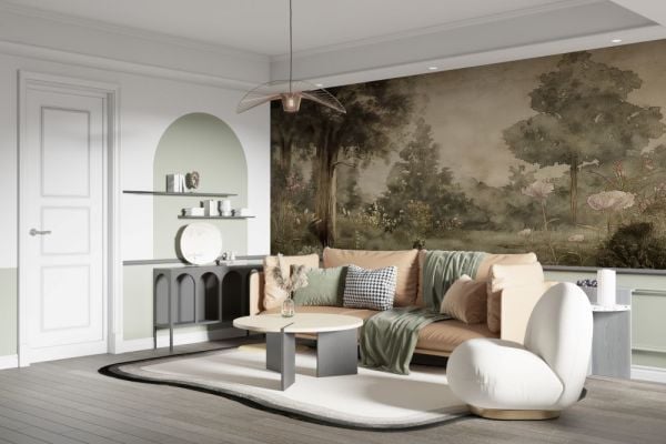 Tropik Çiçekler Ağaçlar Duvar Kağıdı