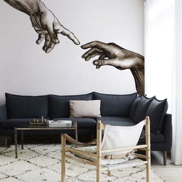 David Michelangelo Eller Siyah Beyaz Duvar Kağıdı