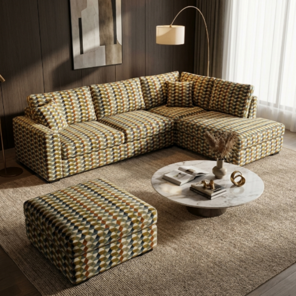 Geometrik Desenli Dokuma Döşemelik Kumaş