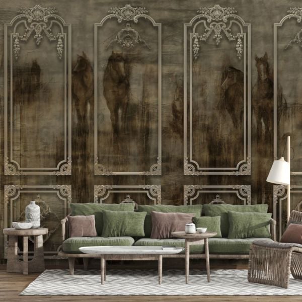 Gölgeler İçinden Gelen Atlar Özel Tasarım Duvar Kağıdı