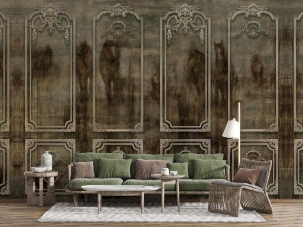 Gölgeler İçinden Gelen Atlar Özel Tasarım Duvar Kağıdı