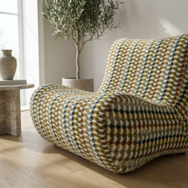 Geometrik Desenli Dokuma Döşemelik Kumaş