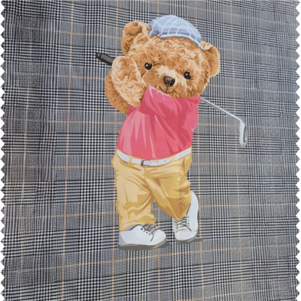 Şapkalı Minik Golfçü Teddy Pano Kumaş