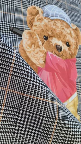 Şapkalı Minik Golfçü Teddy Pano Kumaş