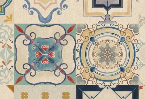 Karo Desenler Etnik Özel Tasarım Duvar Kağıdı