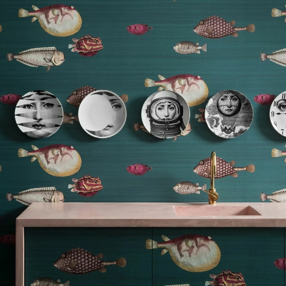 Acquario Balıklı Fornasetti Duvar Kağıdı
