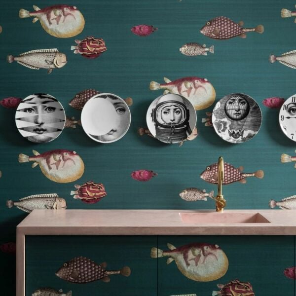 Acquario Balıklı Fornasetti Duvar Kağıdı