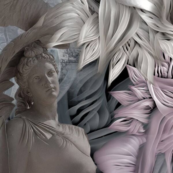 Mitolojik Çiçekler İçinde Kadın Duvar Kağıdı