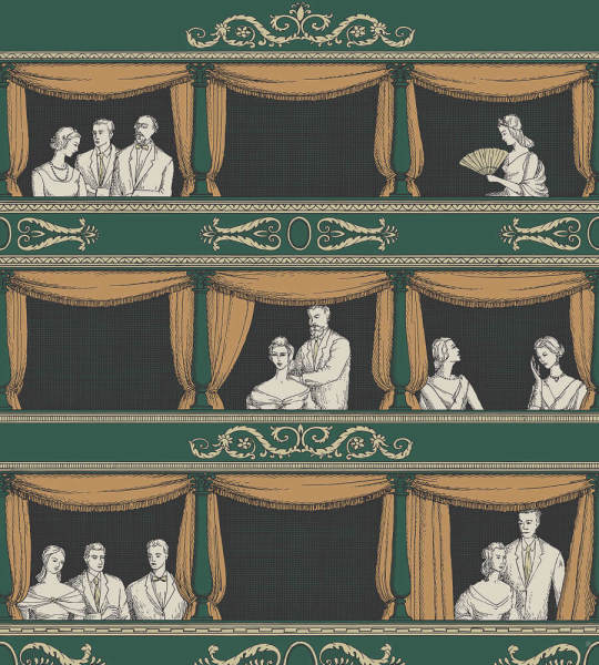 Fornasetti Tiyatro Temalı Duvar Kağıdı