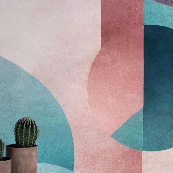 Geometrik Soft Renkler Tasarım Duvar Kağıdı