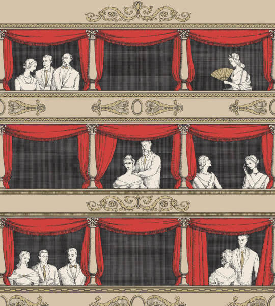 Fornasetti Tiyatro Temalı Duvar Kağıdı