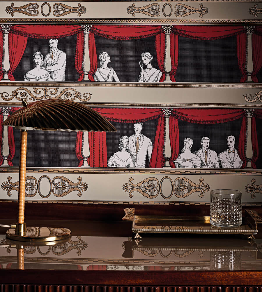 Fornasetti Tiyatro Temalı Duvar Kağıdı