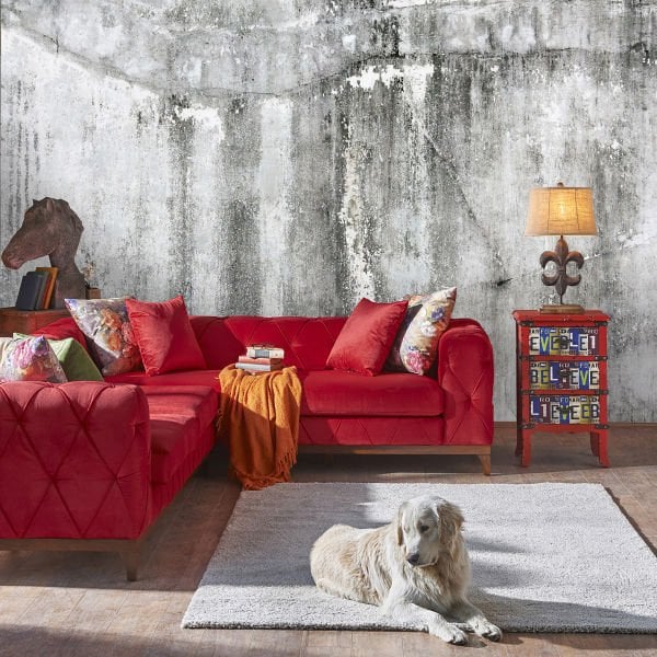 Soyut Desen Beton Görünümlü Duvar Kağıdı