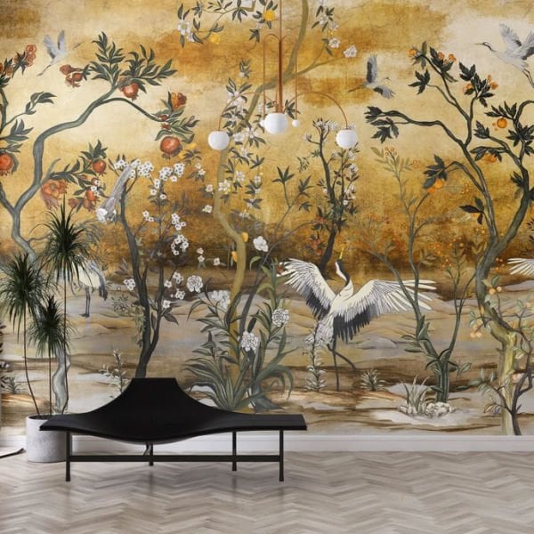 Nar Ağacı Turna Kuşları Duvar Kağıdı