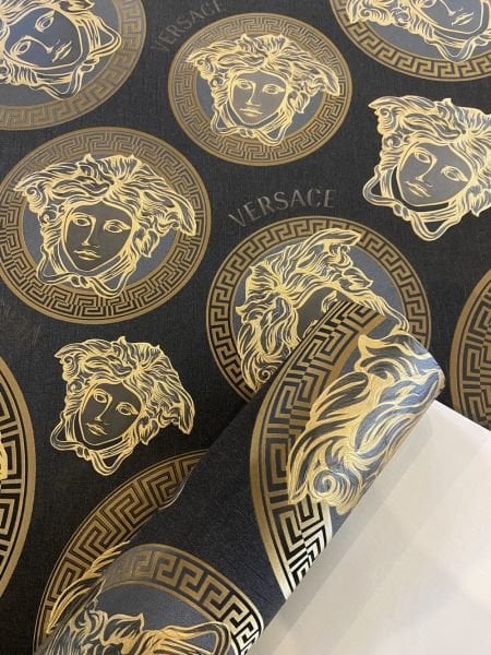 Versace 5 Medusa Head Black & Gold Duvar Kağıd