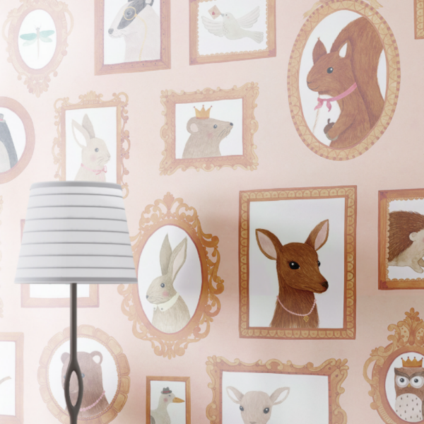 Masal Çerçeveleri Sevimli Hayvanlar Çocuk Odası Duvar Kağıdı