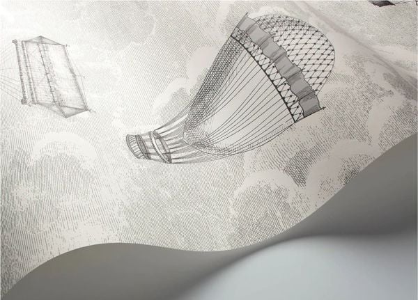 Fornasetti Yeni Dünya Çağrıştıran Uçan Makineler Duvar Kağıdı