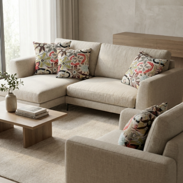 Sanatsal Çiçek Formlu Dekoratif Yastık