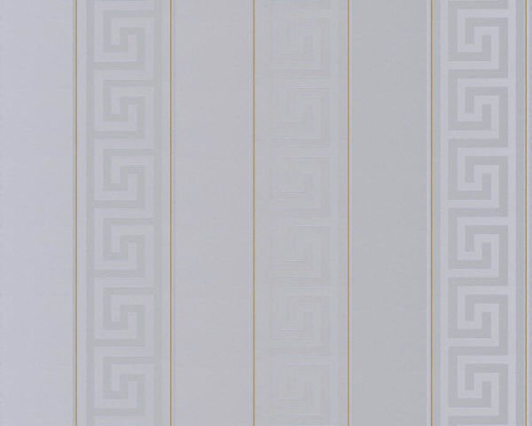 Versace Greek Key Stripe Krem Duvar Kağıdı