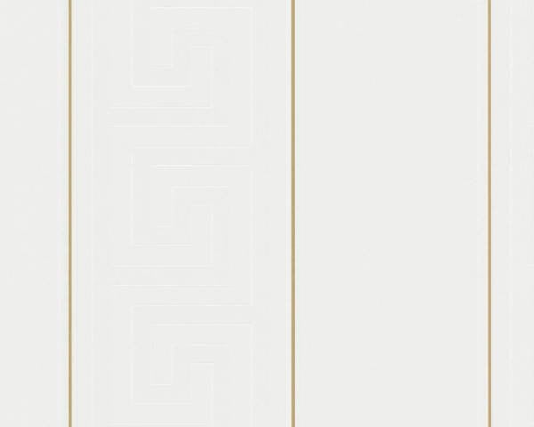 Versace Greek Key Stripe Krem Duvar Kağıdı