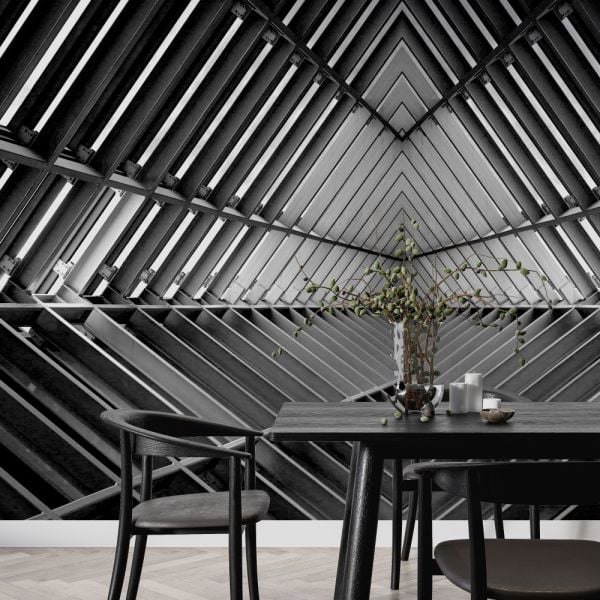 Çelik İskelet Tasarım Derin Duvar Kağıdı