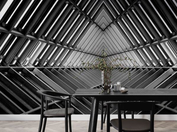 Çelik İskelet Tasarım Derin Duvar Kağıdı