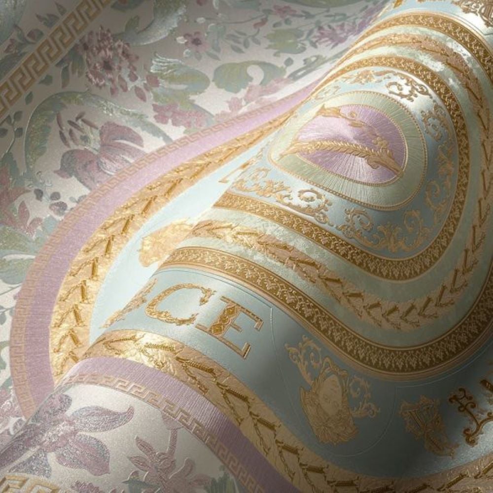 Versace 5 Virtus Soft Renkler Barok Desen Duvar Kağıdı