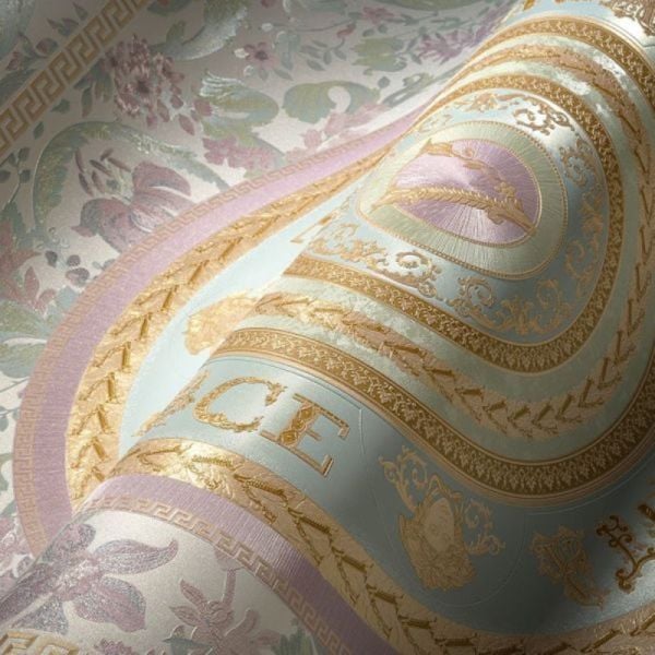Versace 5 Virtus Soft Renkler Barok Desen Duvar Kağıdı