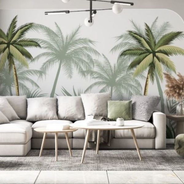 Tropik Palmiye Ağaçları Gölgeli Duvar Kağıdı