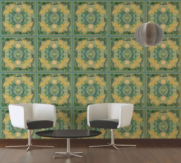 Versace 5 Virtus Karo Desen Duvar Kağıdı