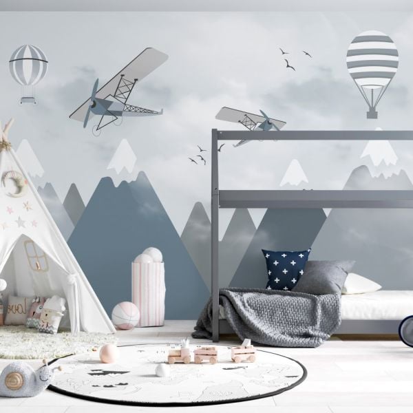 Dağlar Uçan Hava Balonları Planörler Duvar Kağıdı