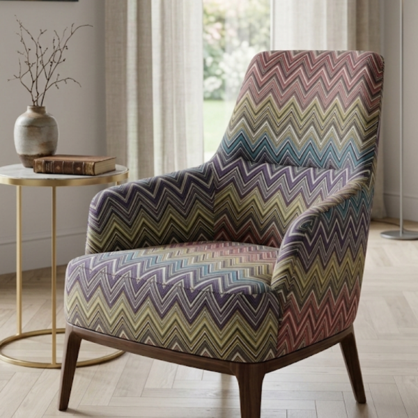 Zigzaglı Missoni Desen Dokuma Döşemelik Kumaş