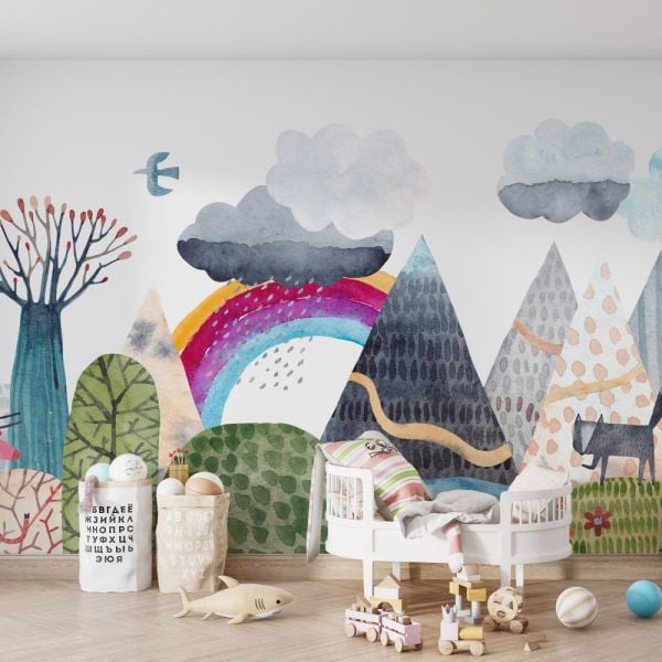 Yağmur Bulutları Gökkuşağı Şirin Duvar Kağıdı