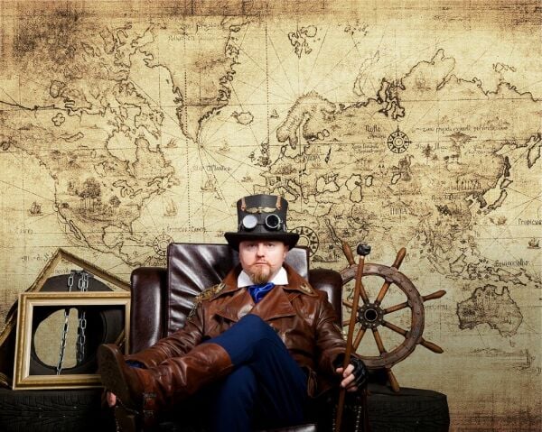 Sepya Renk Tarihi Harita Duvar Kağıdı